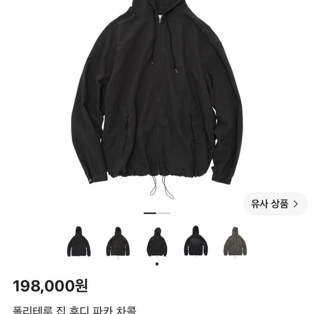 3) 폴리테루 집 후디 파카 차콜