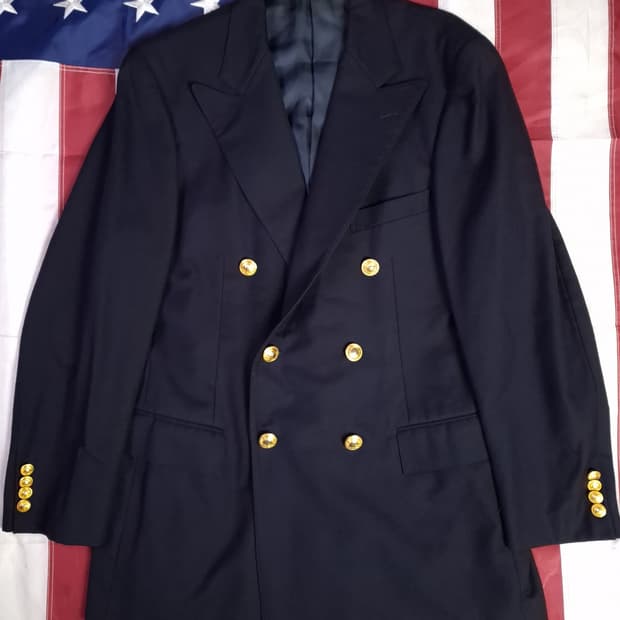 오리지날 90"s 일본판 랄프로렌폴로 금장 더블 블레이져