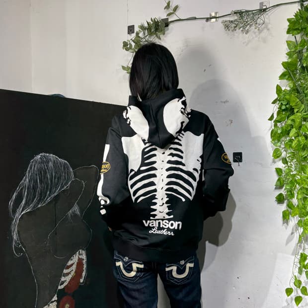벤슨 스켈레톤 본 스컬 후드 집업 L