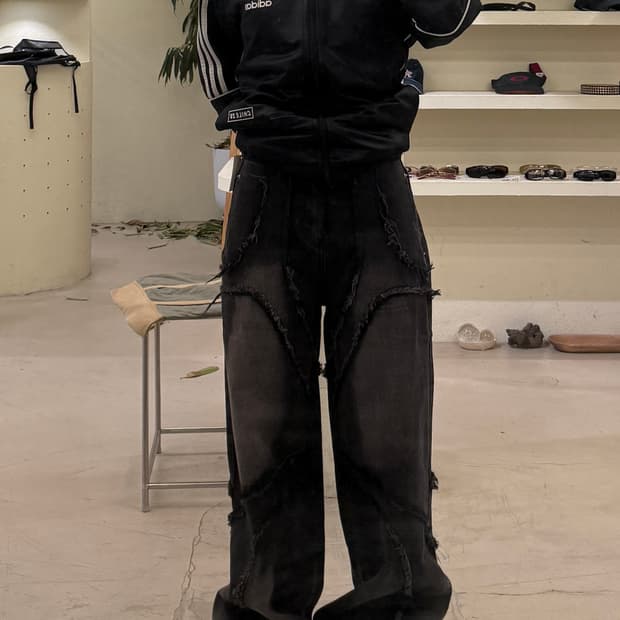 프레이드 패치워크 데님 팬츠 U515