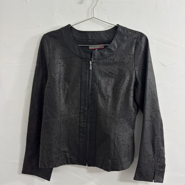 m/m punching leather jacket