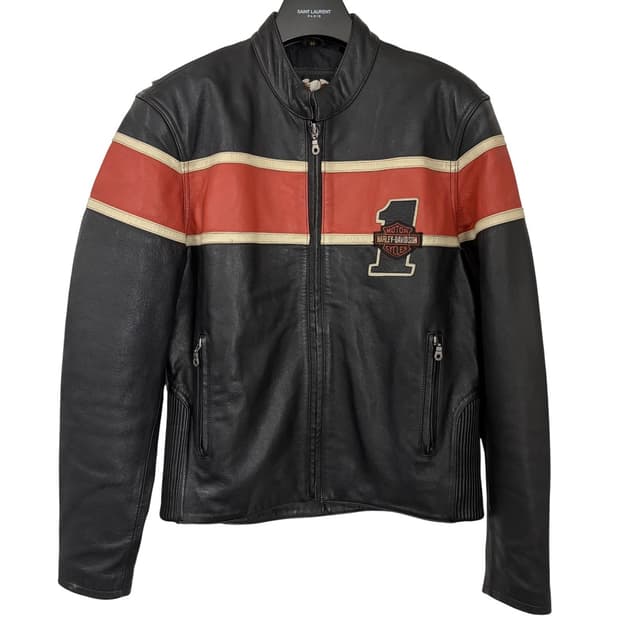 할리데이비슨 로고 레더 바이커 자켓 M 라이더자켓