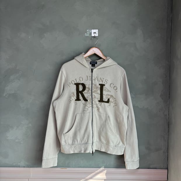 폴로 랄프로렌 빅로고 후드집업 베이지