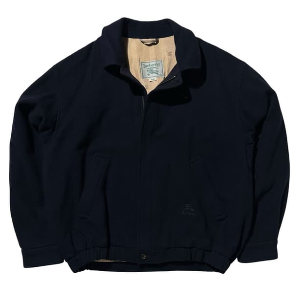 버버리 울 블루종 자켓 네이비