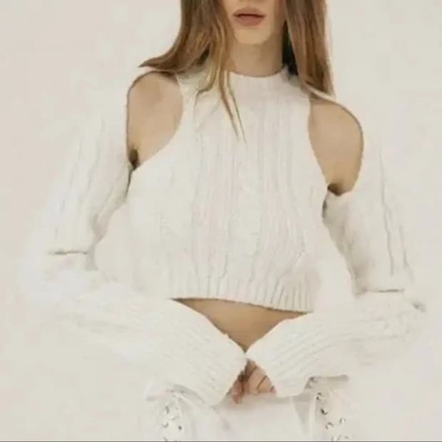 (새상품) 쓰리타임즈 로티 니트 탱크탑 볼레로 가디건 세트 화이트 쓰탐