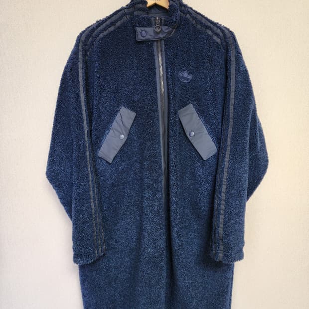 아디다스 양면 쉐르파 롱 플리스 후리스 자켓