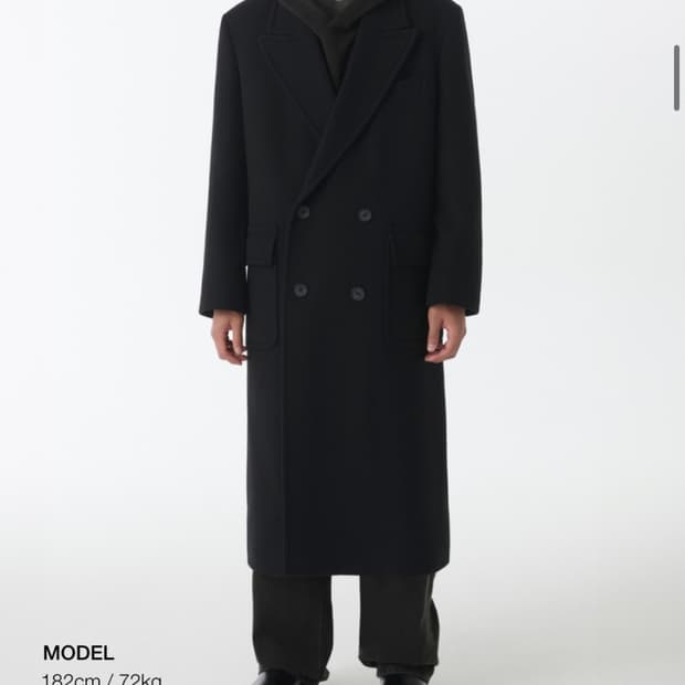 울 블렌드 대디 숄더 롱 폴로 코트