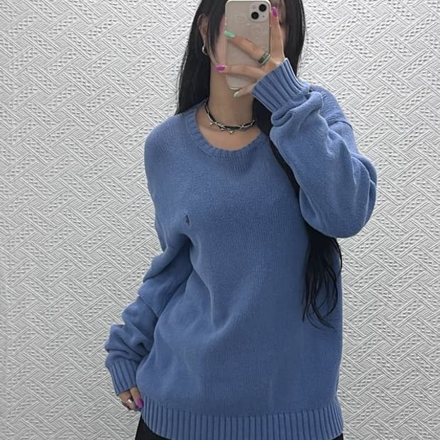 폴로 랄프로렌 자수로고 코튼 니트 스웨터 M C07341