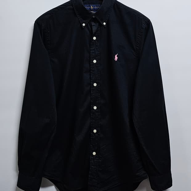 폴로 랄프로렌 블랙 셔츠 핑크 포니 S