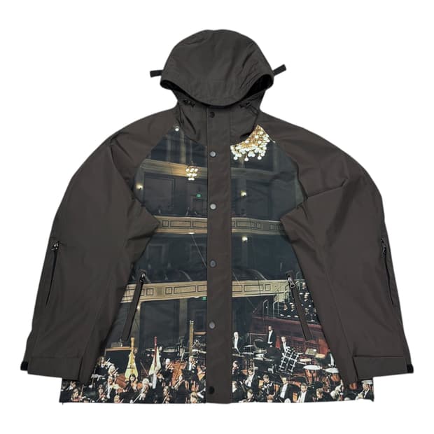 애프터프레이 밀리터리 후디 프린트 쉘 파카 바람막이 자켓 카키 L