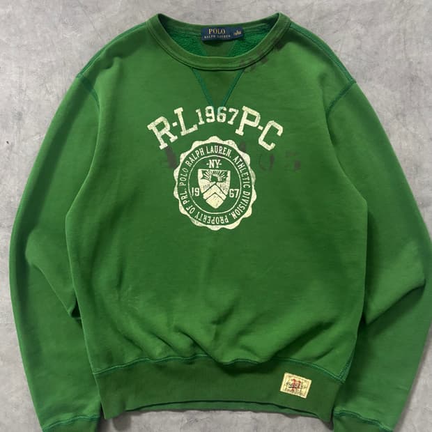 Polo 폴로 랄프로렌 신형라벨 그린 엠브로이드 맨투맨