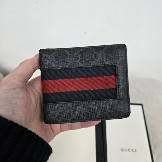 [보증서 정품]구찌 웹삼선 반지갑