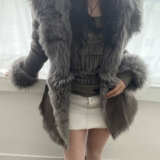 Sheep Skin Long Mustang Grey