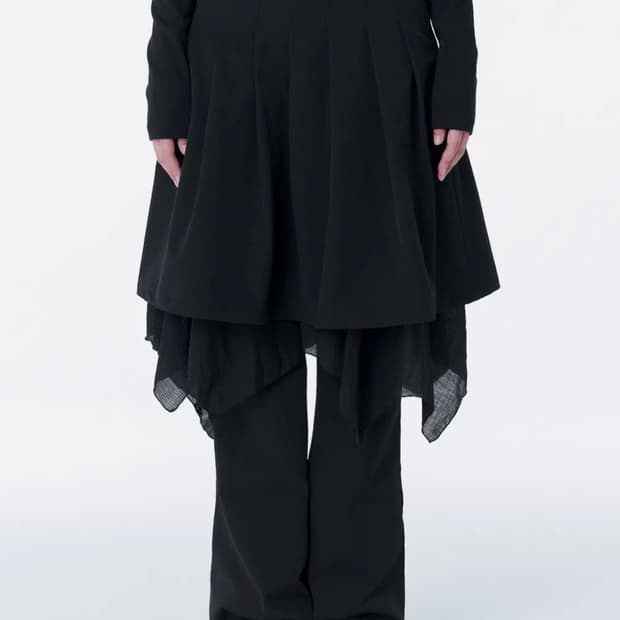 Layered skirt pants set BLACK 02