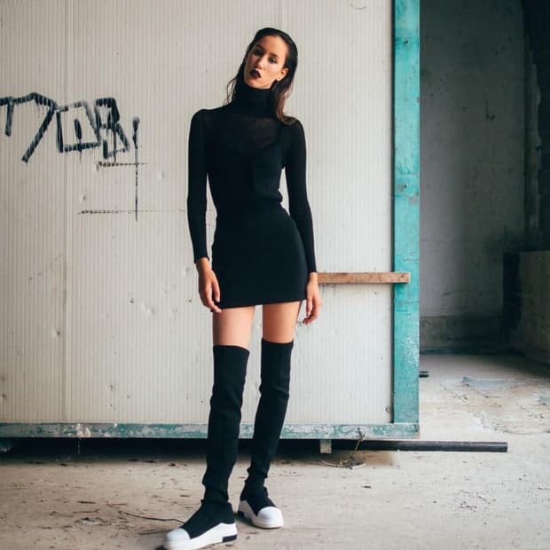 Cinzia araia 신지아 아리아 싸이하이 니트 삭스부츠