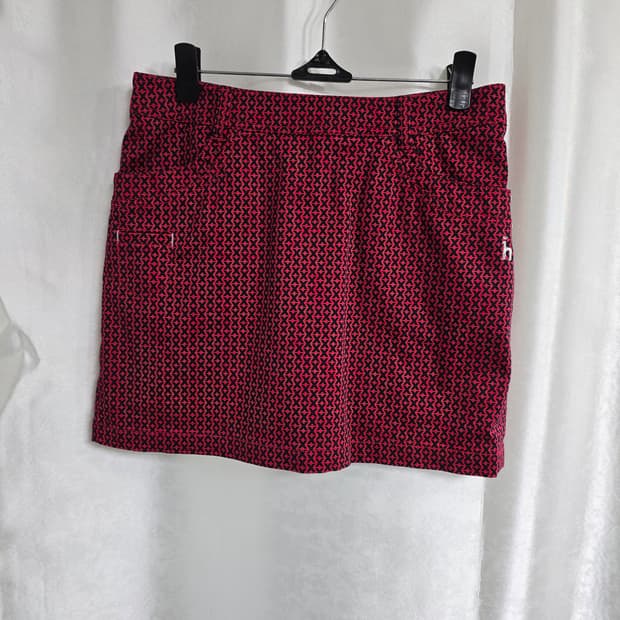 해지스 골프 레드 패턴 미니스커트 (1779)