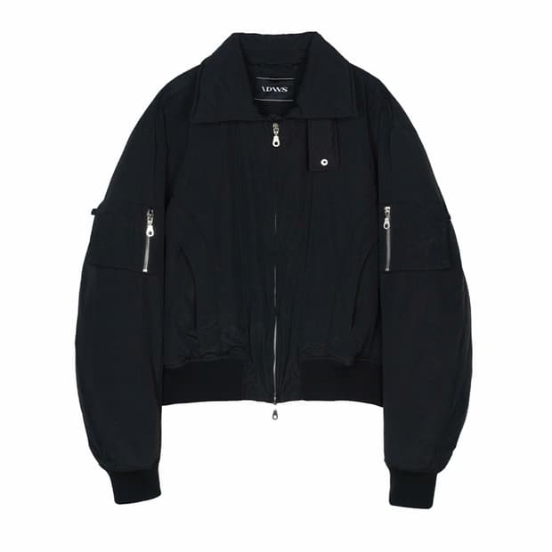 아이돈워너셀 Solid High Neck Ma-1 Black 자켓