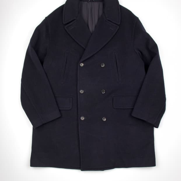  Blurhms 울 멜튼 피코트 다크 네이비