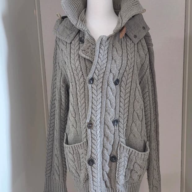 C.p. Company 모리 꽈배기 니트 가디건