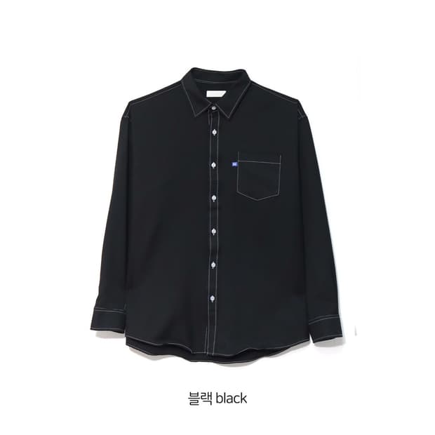 [?] 스티치 셔츠 블랙