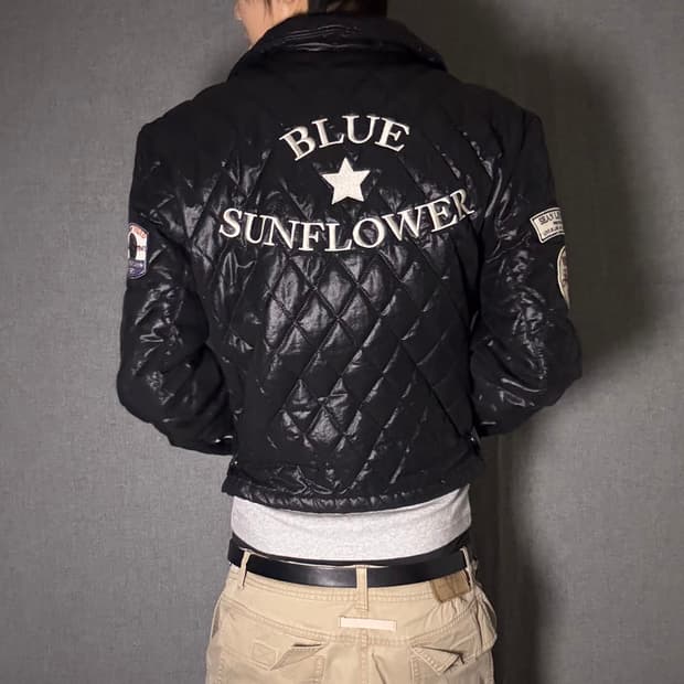 blue sunflower 퀄팅 라이더 자켓