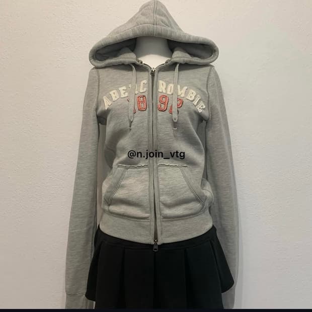 구함) 아베크롬비 후드집업 멜란지 그레이 로고 구해요!!