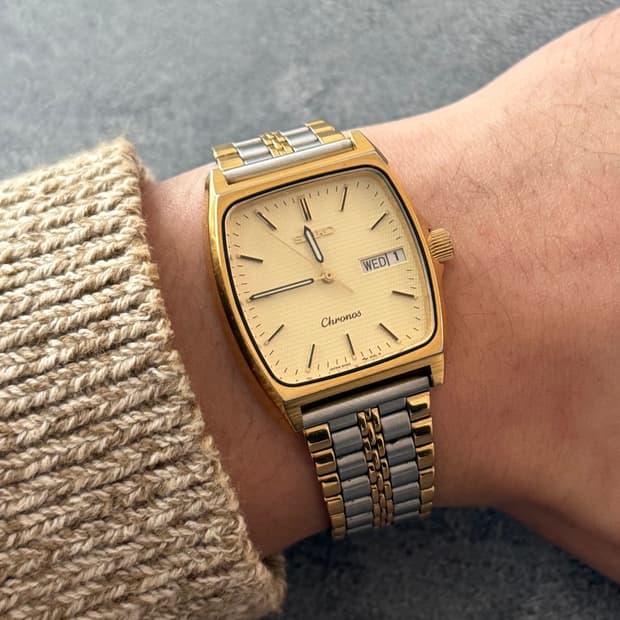 세이코 Seiko Chronos 콤비 스퀘어 쿼츠