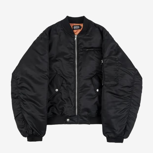 Center Back Zip MA-1 Jumper - Black