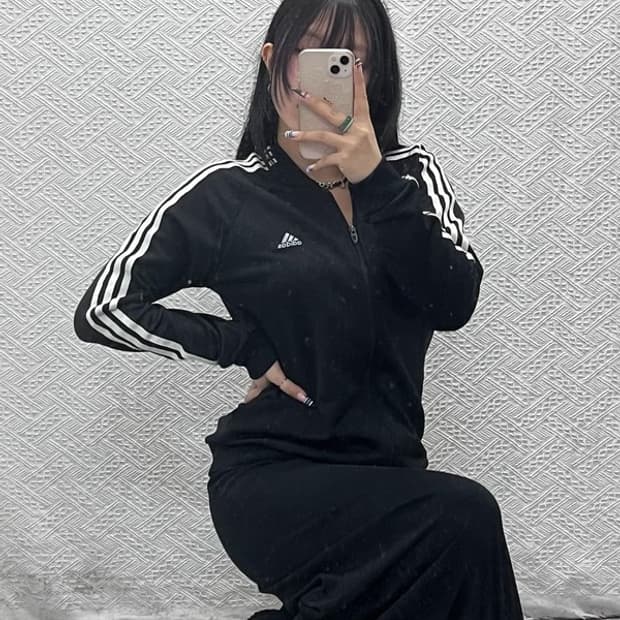 아디다스 Y2K 00's 키치 큐빅 스펠로고 져지 집업 XL C07741