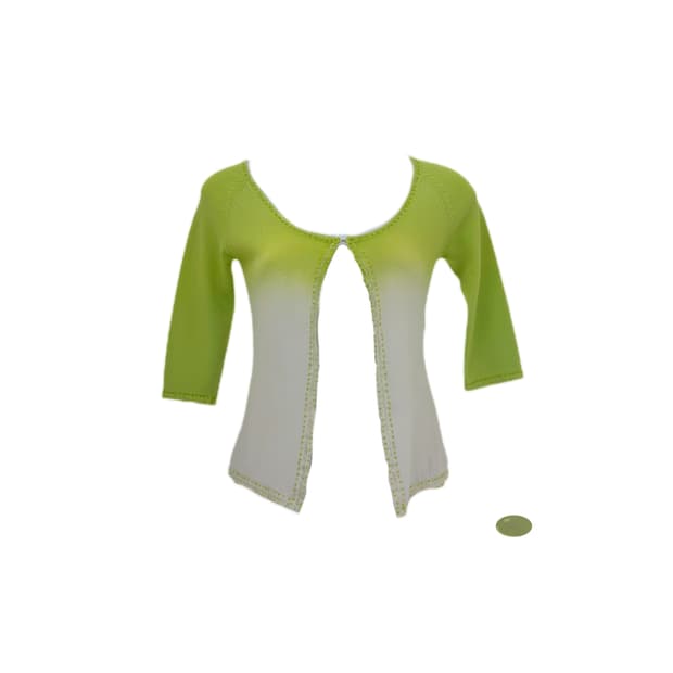 lime beads gradient knit cardigan