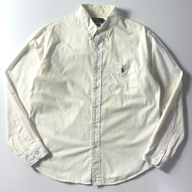 Polo  폴로 랄프로렌 자수 코튼 화이트 셔츠