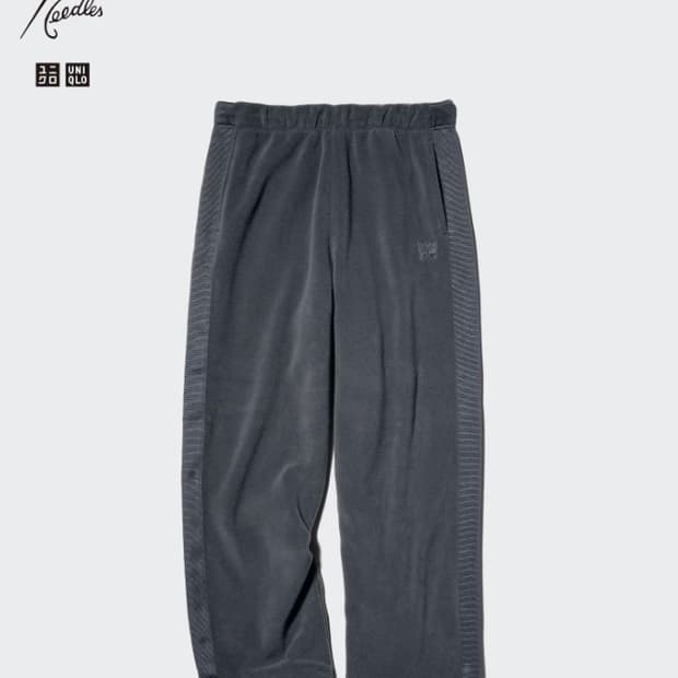 유니클로 x 니들스 플리스 와이드 팬츠 다크 그레이XL (택/새상품)