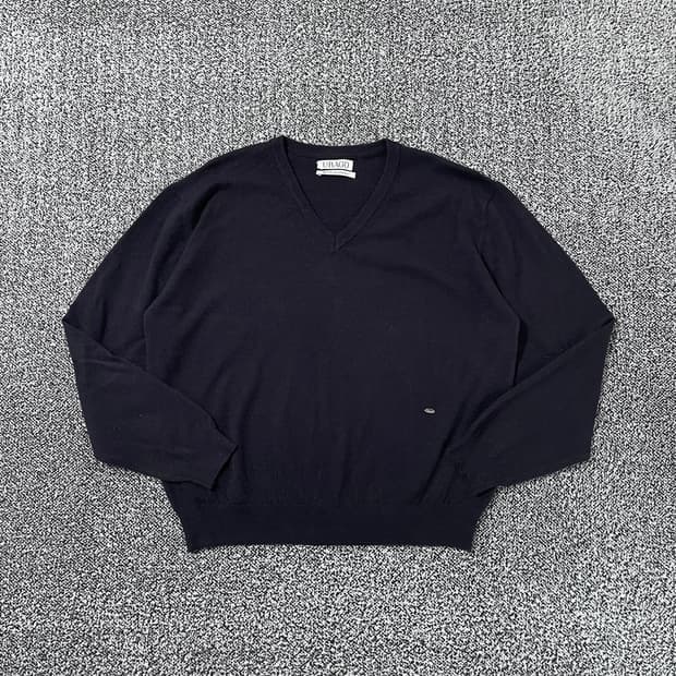 빈티지9. URAGO 유라고 네이비 니트 스웨터 브이넥 티셔츠