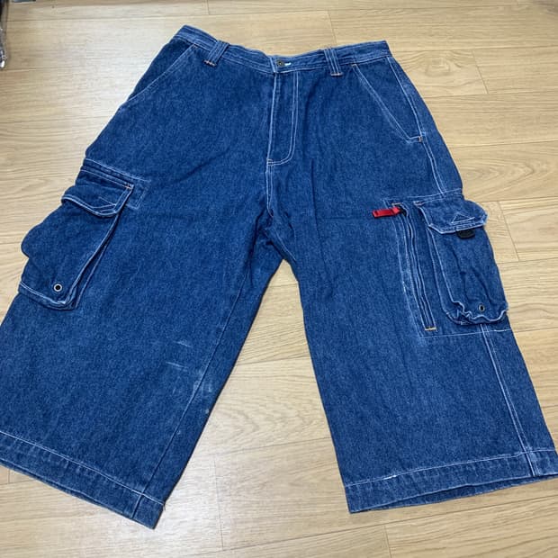 32)Hobo denim 호보 와이드 카고 반바지