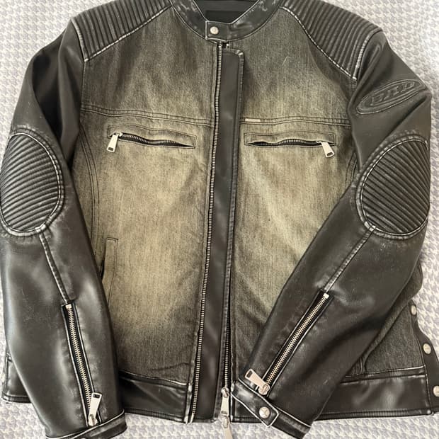 배드블러드 스카드 레이서 자켓 워시드 블랙