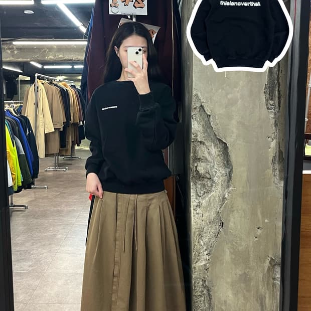 디스이즈네버댓 기모 맨투맨 블랙 S #csz3557