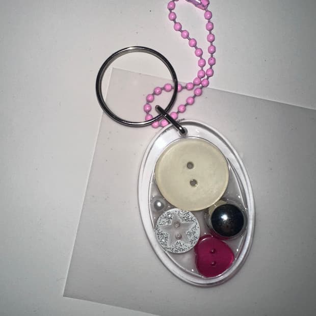 핸드메이드 빈티지 핑크 버튼