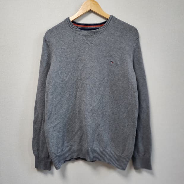 [L] 타미힐피거 그레이 니트 스웨터