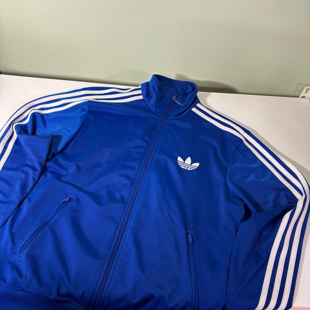 XL 105 아디다스오리지날 블루 파이어버드 트랙탑 집업져지