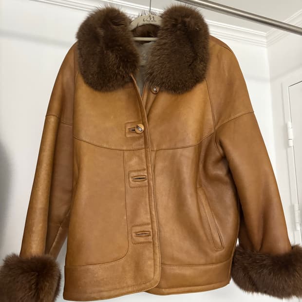 Capacci 이태리 무스탕 레더자켓 빈티지