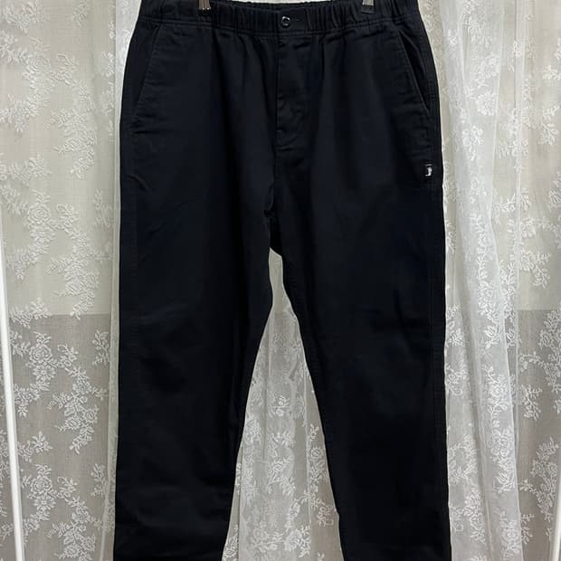 L) 스투시 Pull on beach 코튼 밴딩 팬츠 블랙