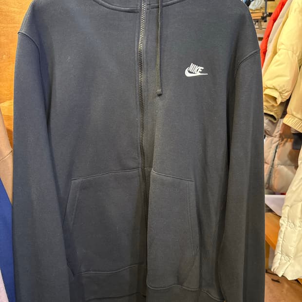 나이키 자수로고 블랙 후드집업