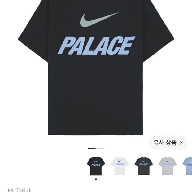 팔라스 나이키 폰트 스우시 티셔츠 블랙 M