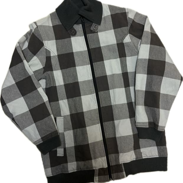 빈티지 체크 봄버자켓