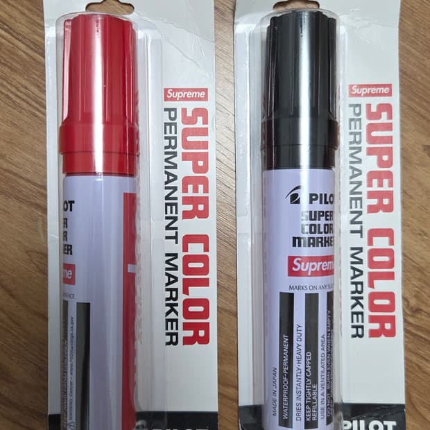 슈프림 파일럿 마커 레드 & 블랙