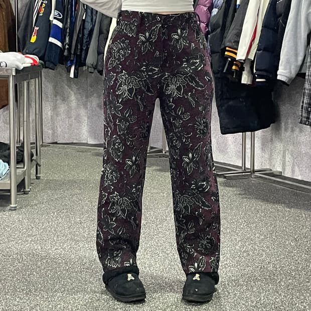 디스이즈네버댓 플라워 패턴 워크 팬츠 B3653