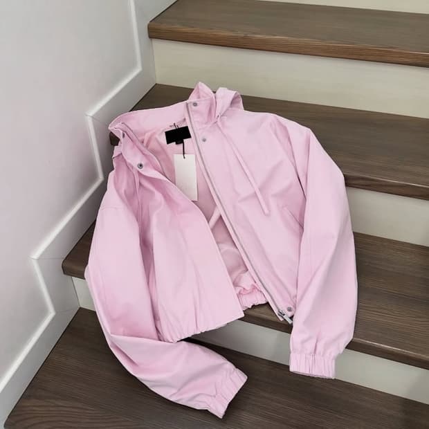 자라 핑크 후드 바람막이 점퍼 자켓