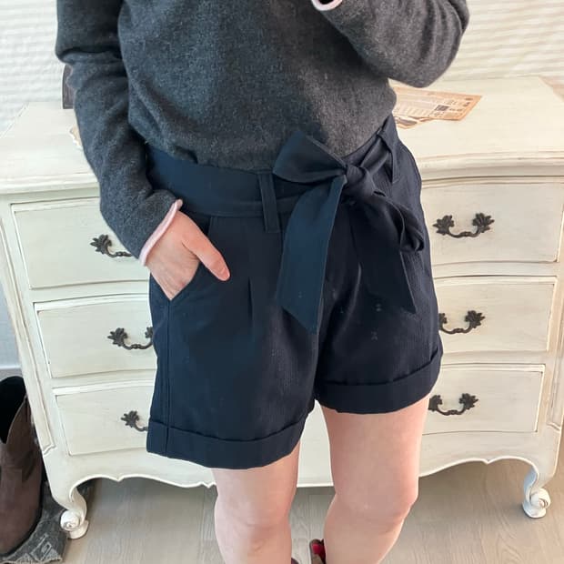 jpn vintage 네이비 리본 반바지 y2k 스트릿 갸루 펑키