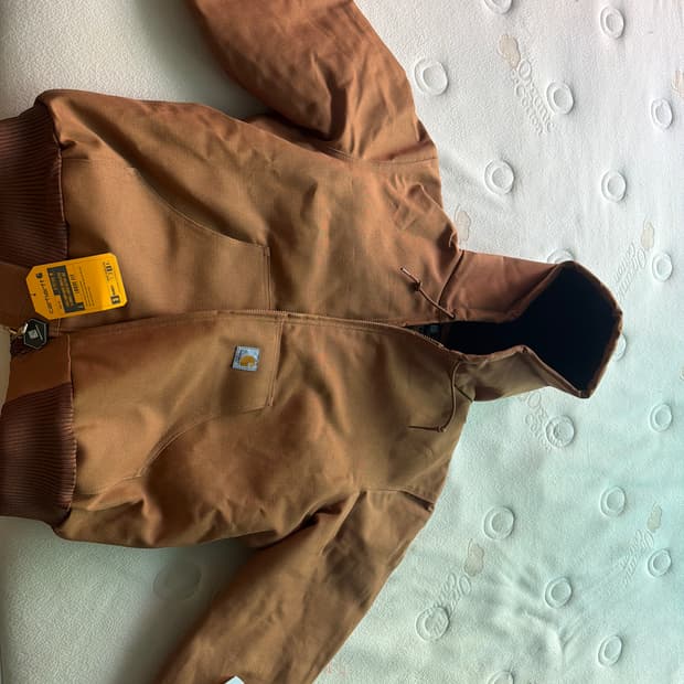 칼하트 루즈 핏 레귤러 펌 덕 플란넬 라인드 액티브 자켓 브라운