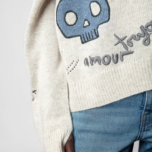 여) 쟈딕앤볼테르 멀티패치 캐시미어 니트